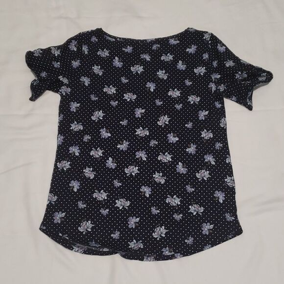 Loft cold shoulder navy floral top - Picture 3 of 3